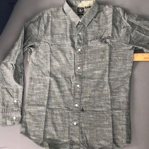 Volcom button down    Large grey